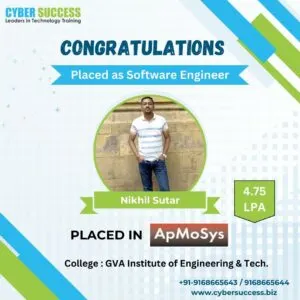 Nikhil Sutar placed as Software Engineer after completing IT Course in Pune with Placement at Cyber Success