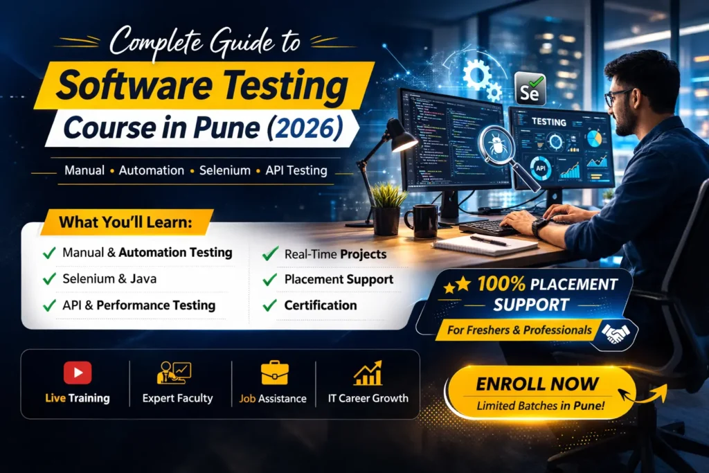 Complete guide to software testing course in Pune 2026 with syllabus, fees, tools and placement support
