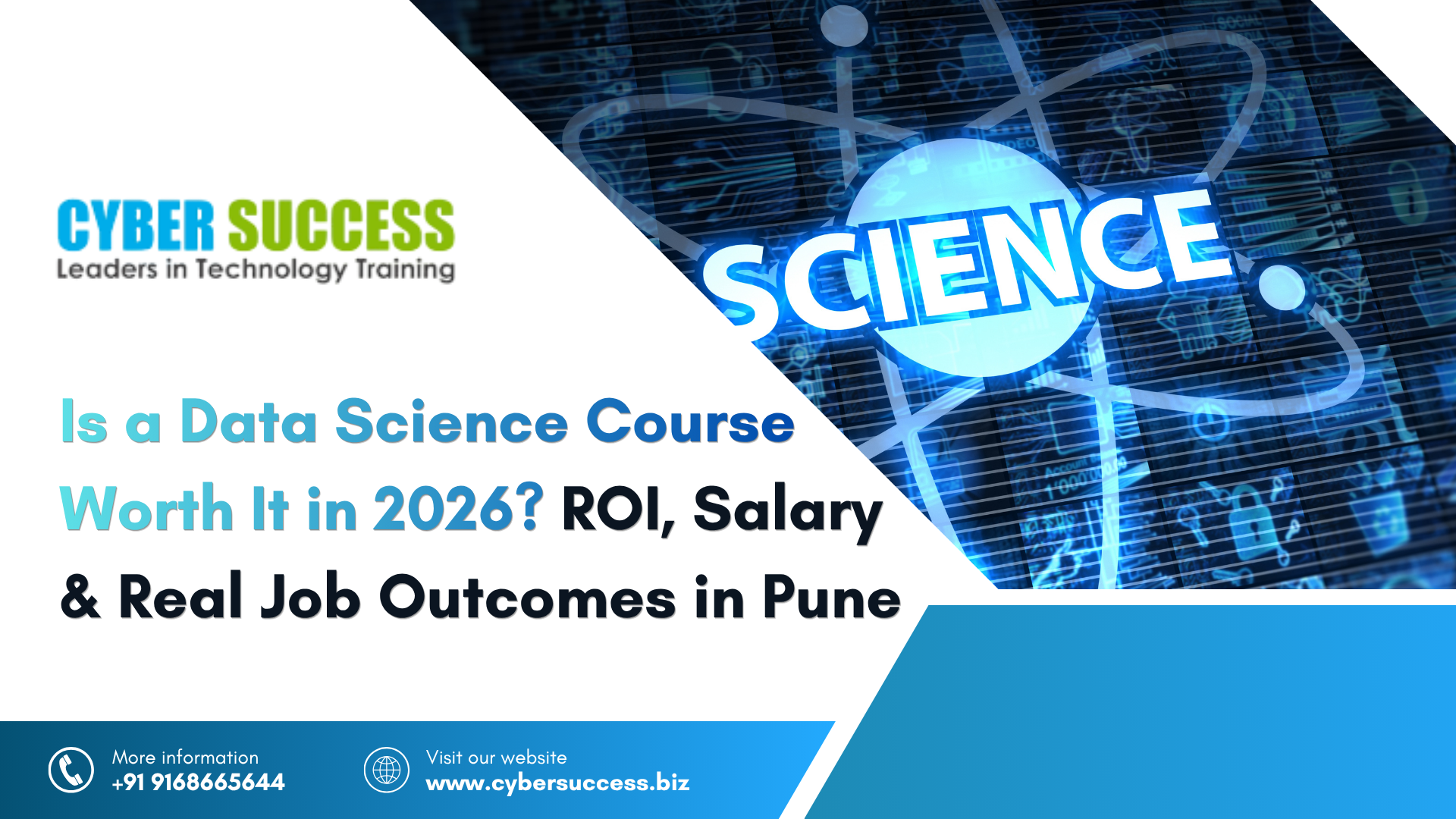 Cyber Success Data Science course banner showing ROI, salary growth, and real job outcomes for aspiring data science professionals in Pune in 2026.