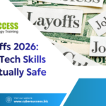 IT Layoffs 2026 banner by Cyber Success highlighting safe and in-demand tech skills.