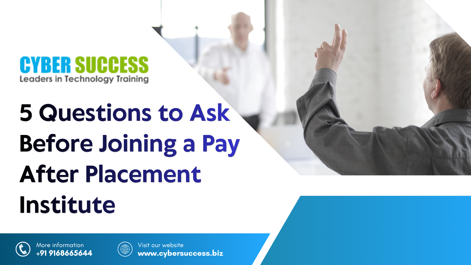 Student asking a question during a classroom session about choosing the right Pay After Placement training institute.