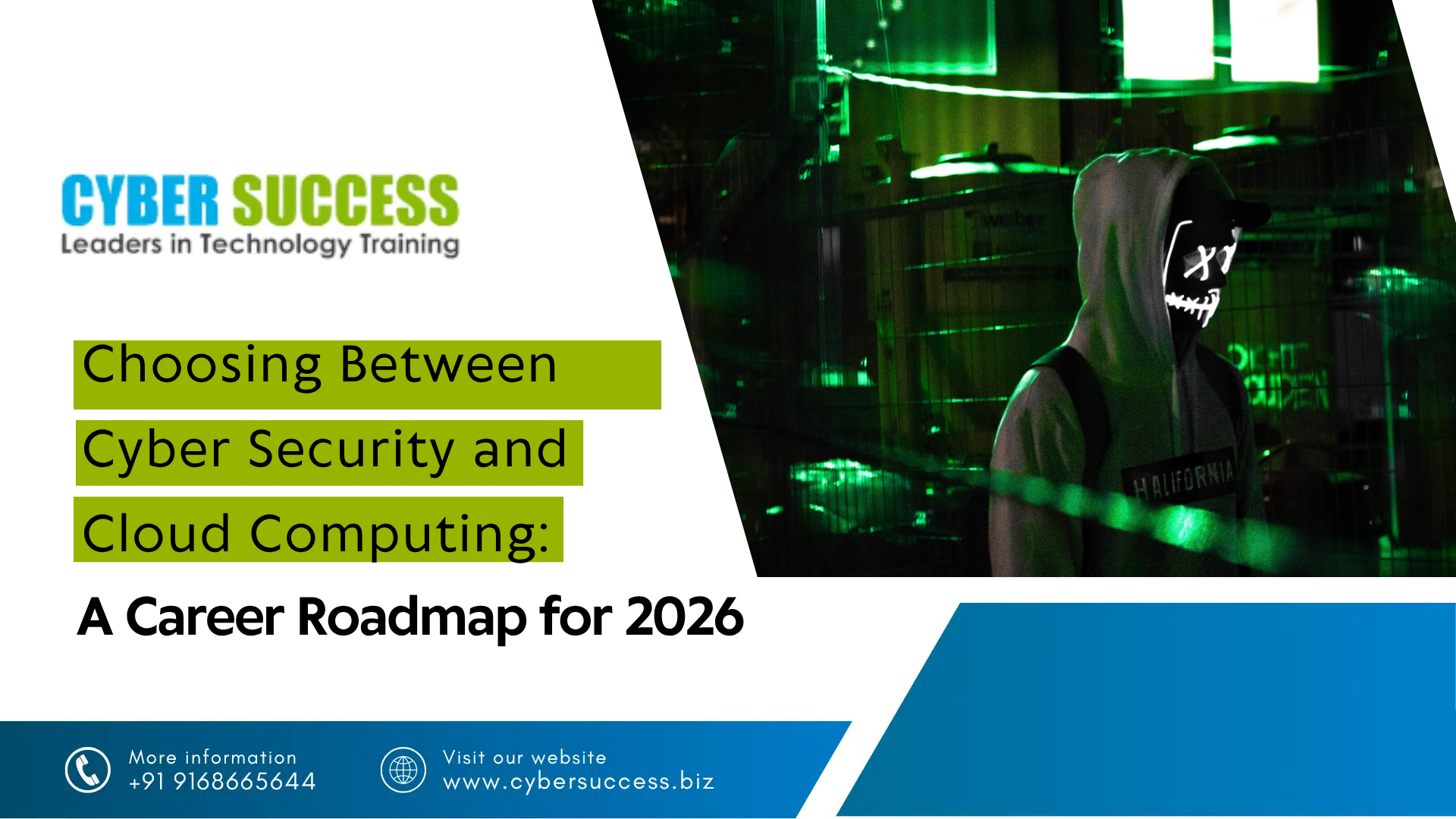 Cyber Success blog banner about choosing between Cyber Security and Cloud Computing, presenting a career roadmap for 2026.