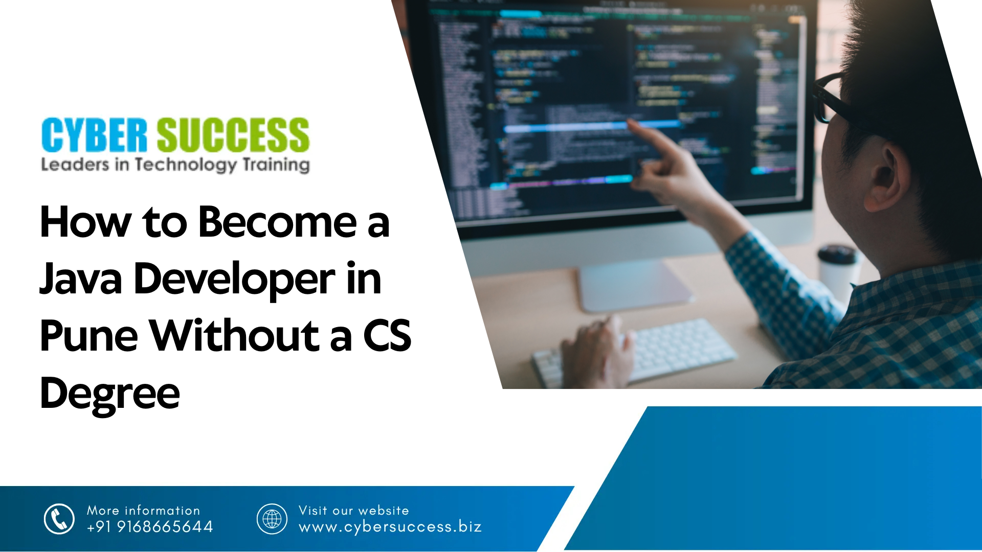 How to become a Java Developer in Pune without a Computer Science degree, featuring a Java programming training image.