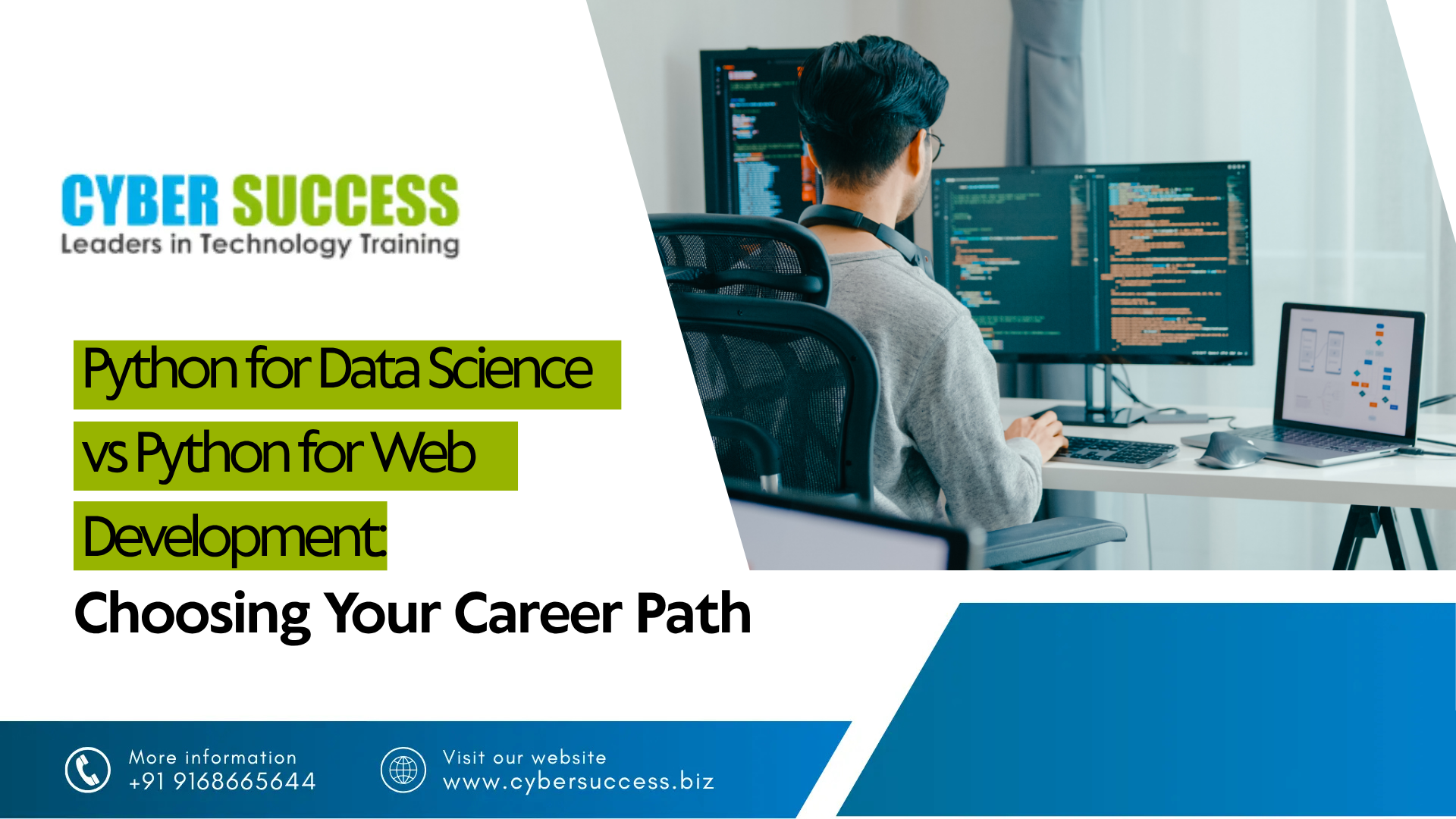 Python for Data Science vs Python for Web Development: Choosing Your Career Path, featuring a programmer working on coding projects.