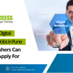 Cyber Success graphic featuring “Entry-Level Digital Marketing Jobs in Pune: What Freshers Can Actually Apply For,” with a digital marketing professional and marketing-related icons.